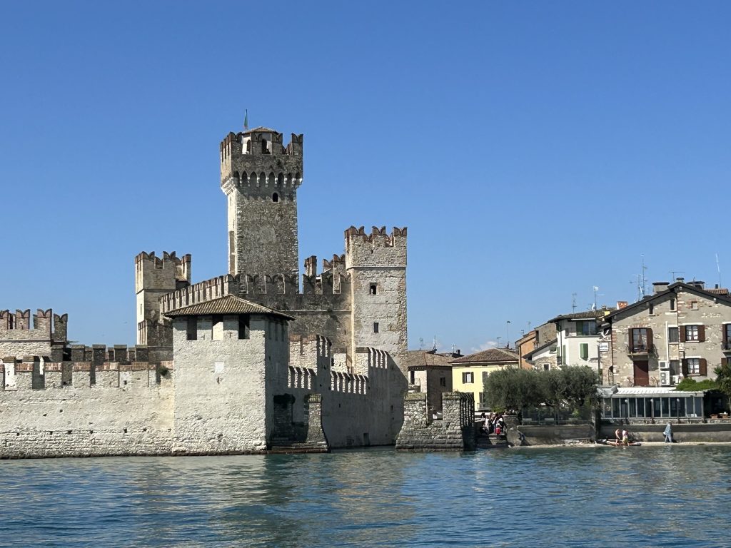 Approaching the castle in Sirmione from the water