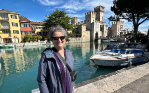 Carol Cram in Sirmione on Lake Garda in northern Italy