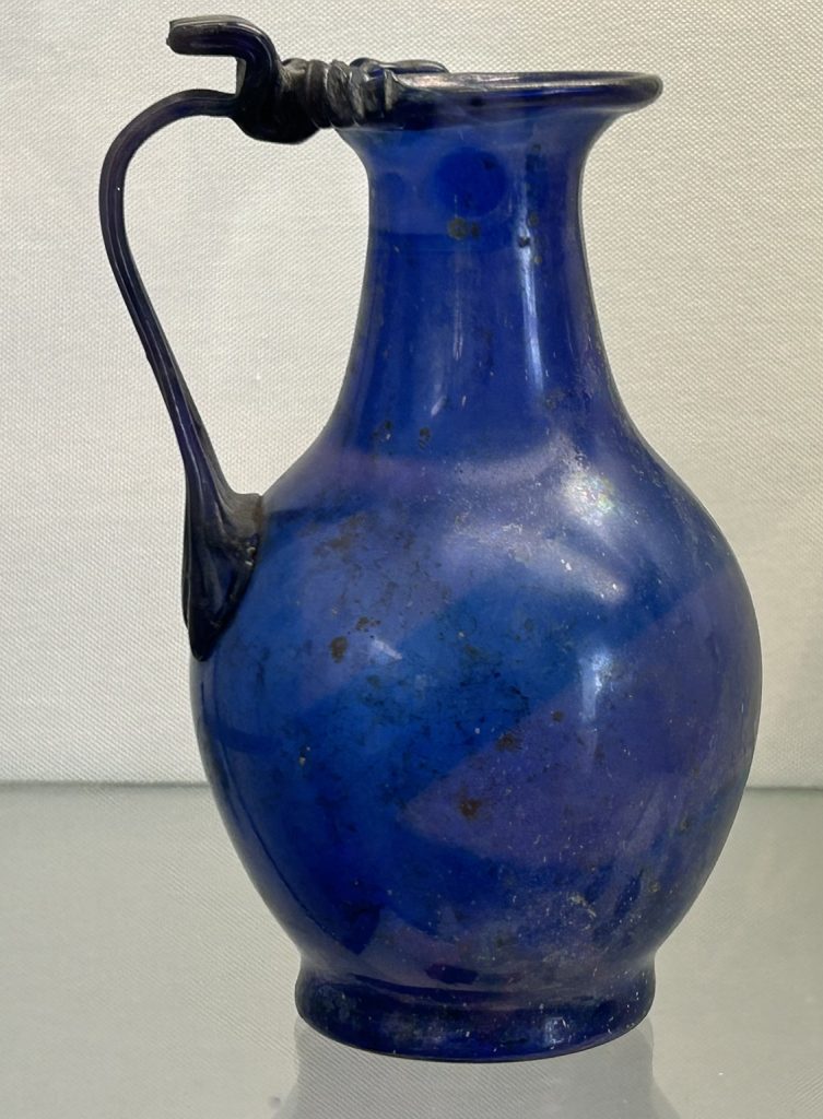 Blue glass vase at the National Archeaological Museum in Naples