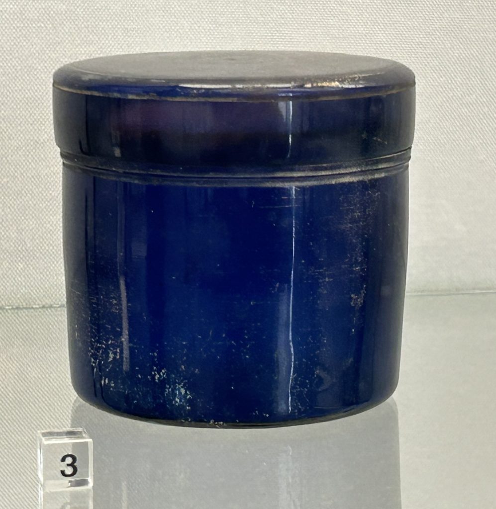 Glass container for cosmetics at the National Archeaological Museum in Naples