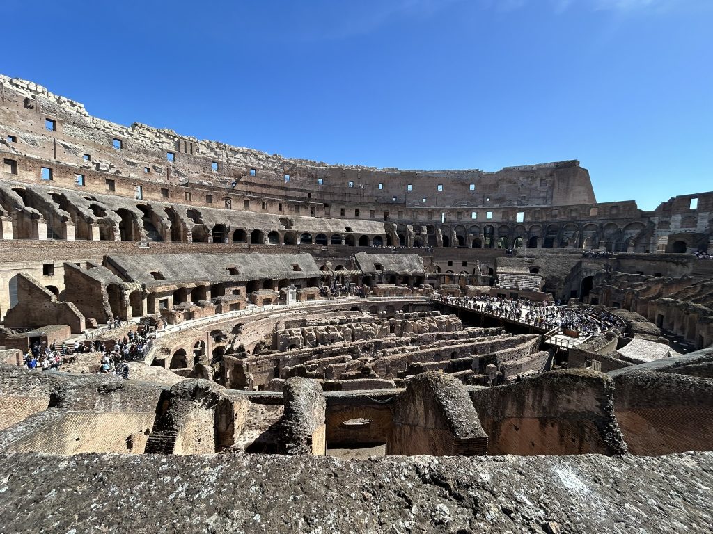 interior of colosseum in Rome