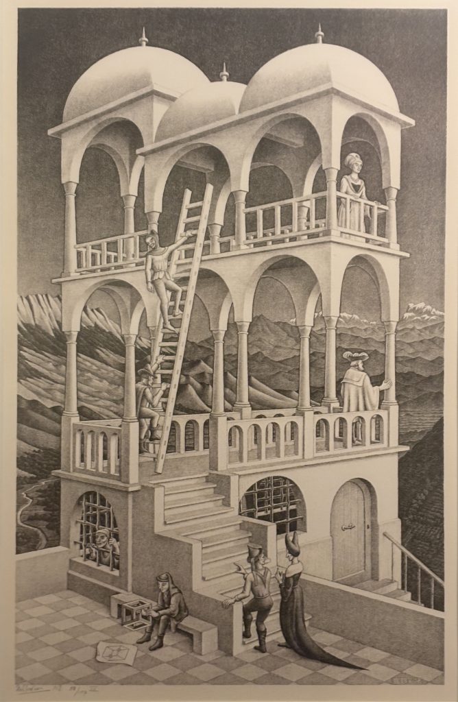 The Belvedere by M. C. Escher at Escher in the palace in the Hague, the Netherlands