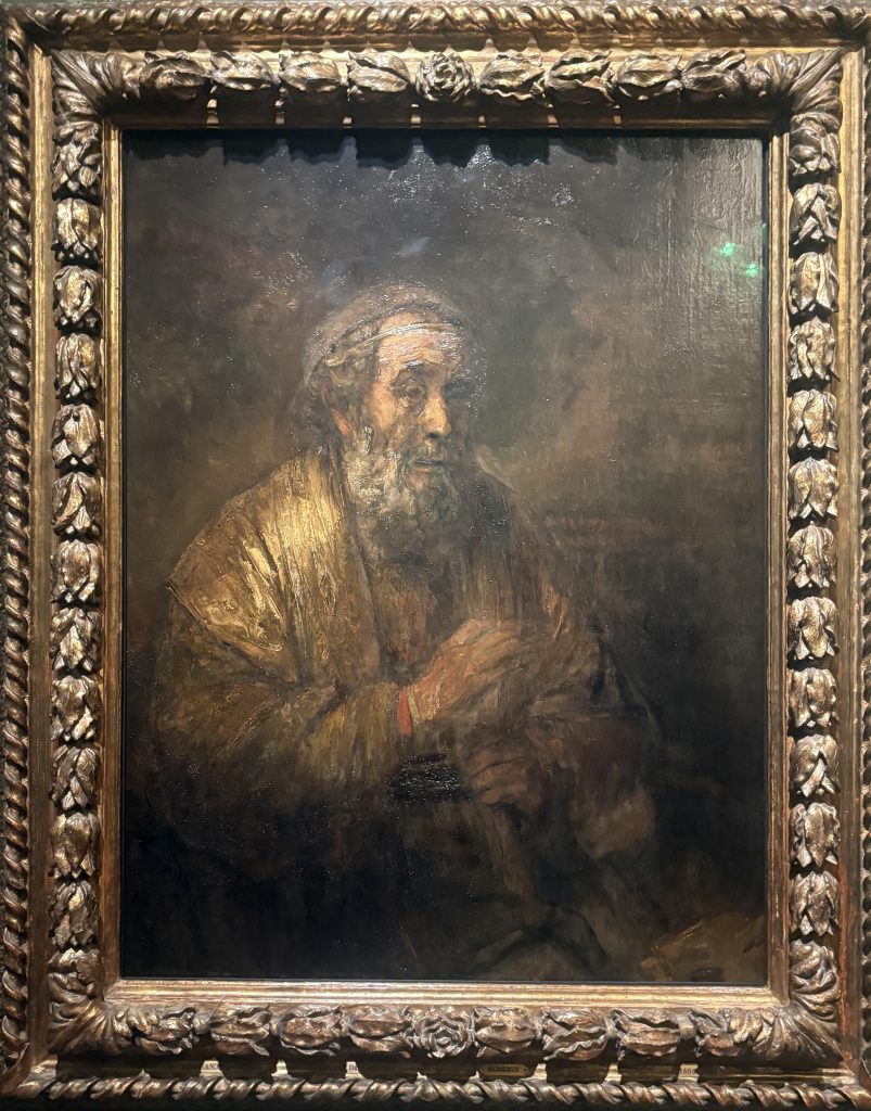 Homer Dictating his Verses, Rembrandt, 1663 exhibted in the Mauritshuis in the Hague