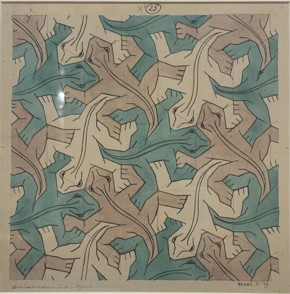 Lizards by M. C. Escher at Escher in the palace in the Hague, the Netherlands