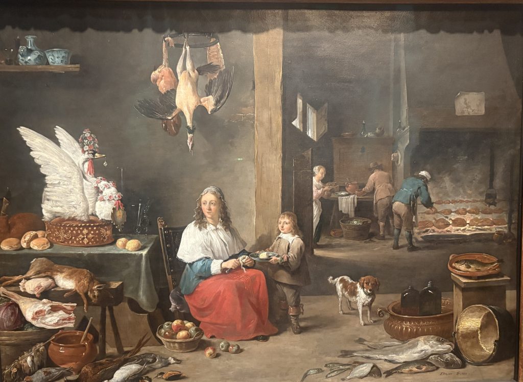 Kitchen Interior by David Teniers the Younger, 1644 exhibited in the Mauritshuis in the Hague
