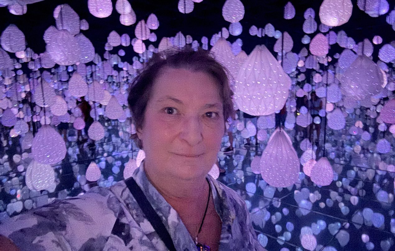Carol Cram in the floating lantern room at the Arte Museum in Las Vegas