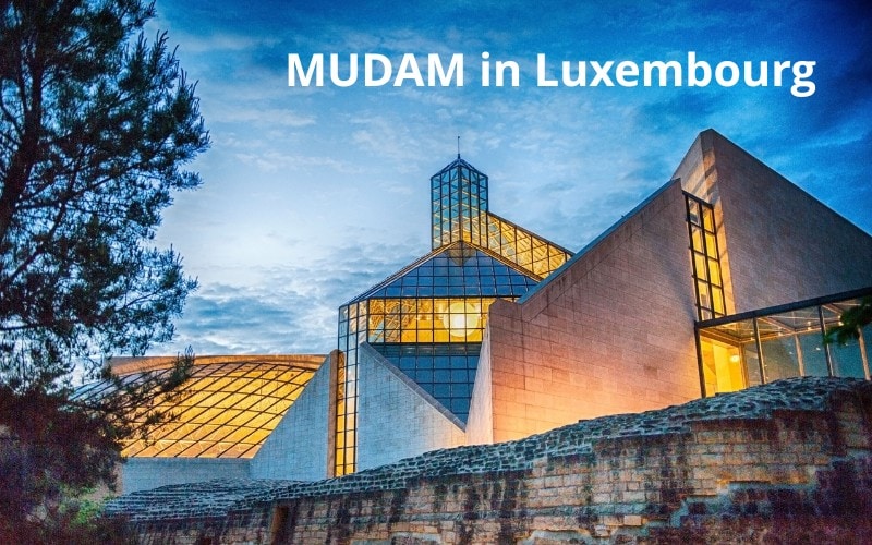 View of MUDAM in Luxembourg, the modern art museum designed by architect I. M. Pei