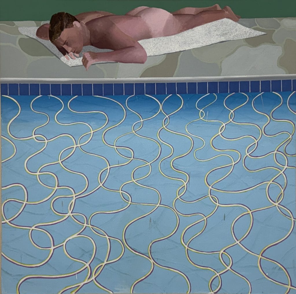 The Sunbather by David Hockney at Museum Ludwig in Cologne, Germany
