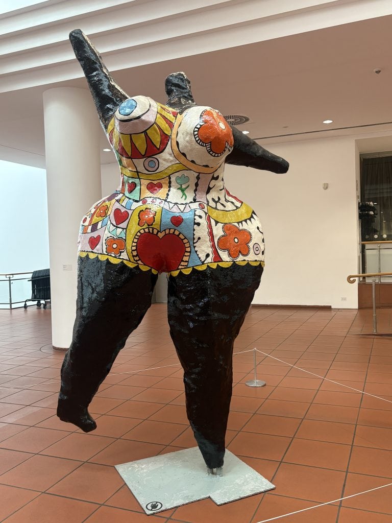 Black Nana sculpture by Niki de Saint Phalle at Museum Ludwig in Cologne, Germany