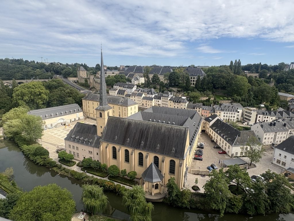 View of the Grund from the Chemin de la corniche in Luxembourg