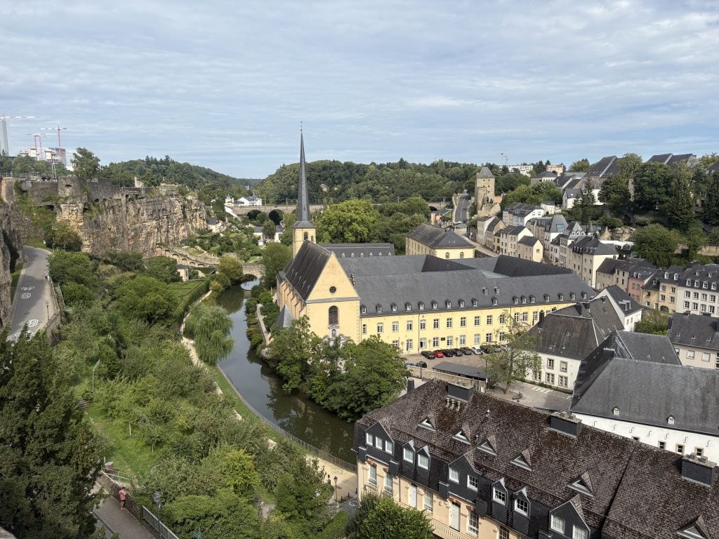 View of the Grund from the Chemin de la corniche in Luxembourg