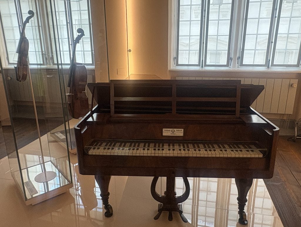 A piano featured at the Beethoven-Haus museum in Bonn, Germany
