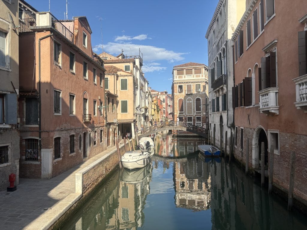 Tranquil side canal in Venice