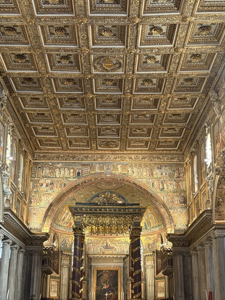 Ceiling at Santa Marria Maggiore in Rome taken on a Photography Tour in Rome with Rome Photo Fun Tours.