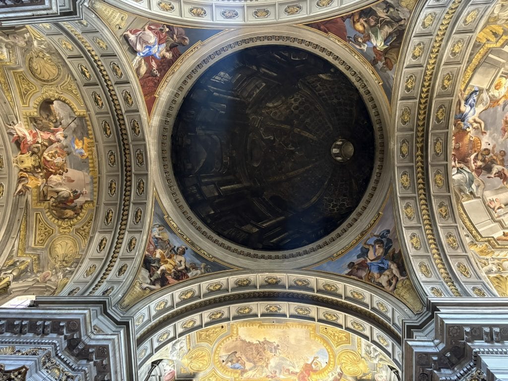 Baroque trompe d'oiell ceiling at Sant'Ignazio  taken  on a Rome Photography Tour with Rome Photo Fun Tours.