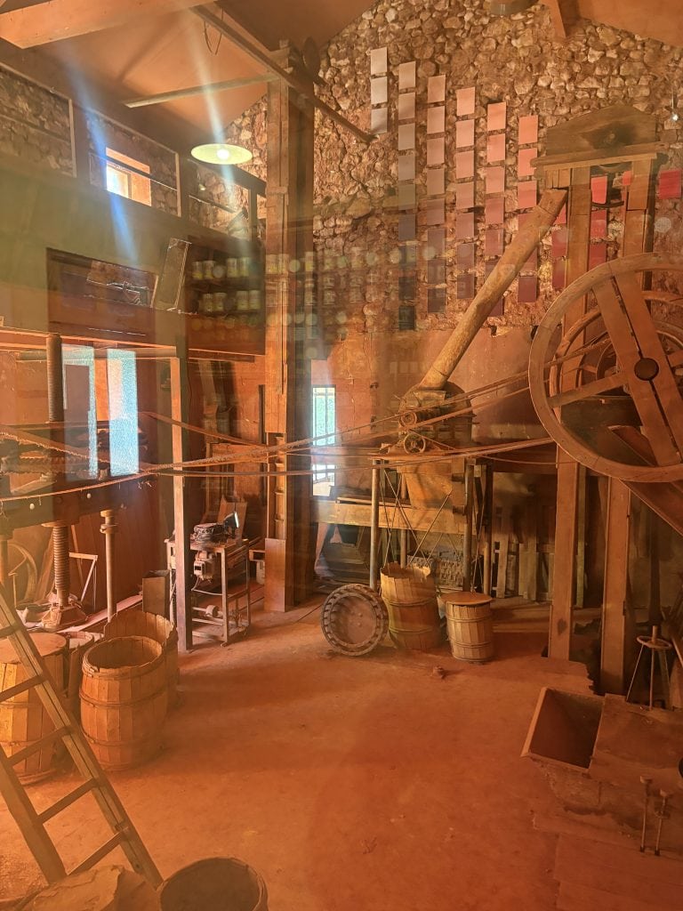 The factory floor at the ochre museum in Roussilloon