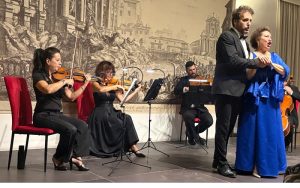 String quartet, tenor and soprano at Great Opera Arias Concert at Palazzo Poli