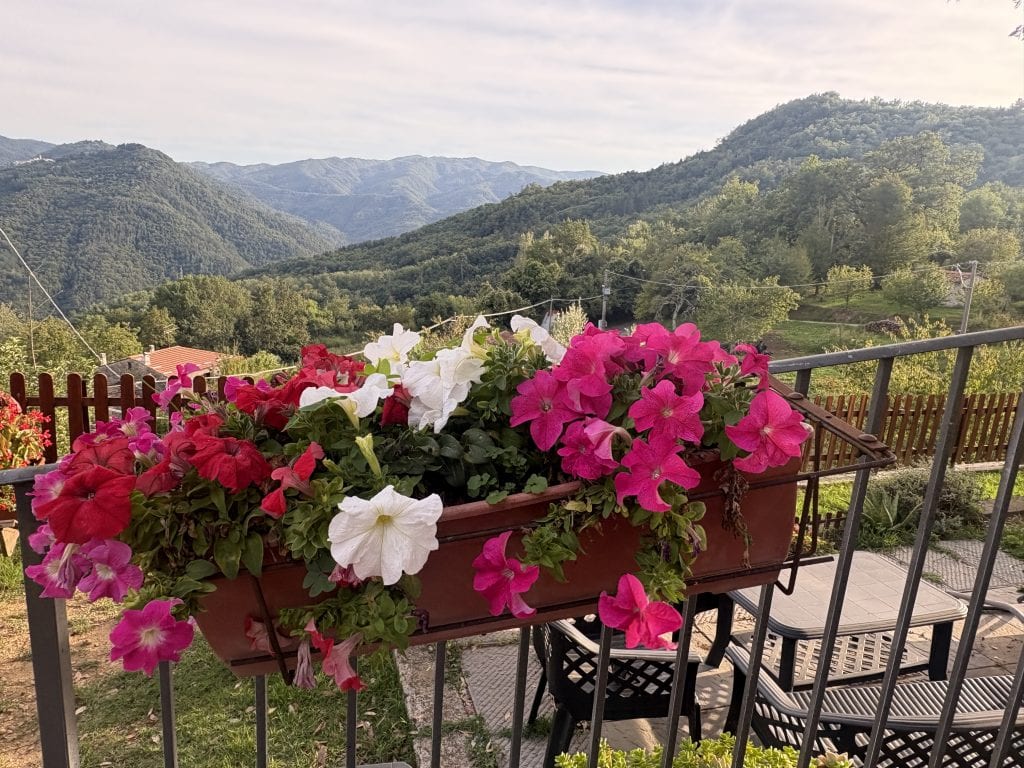 view from the main square of Vetteglia in Tuscany

