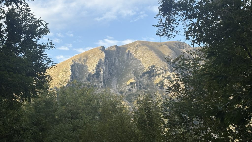 Large mountain seen from Vetteglia in Tuscany
