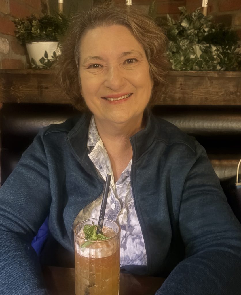 Carol Cram enjoying a cocktail at Whistler's Brickworks Restaurant