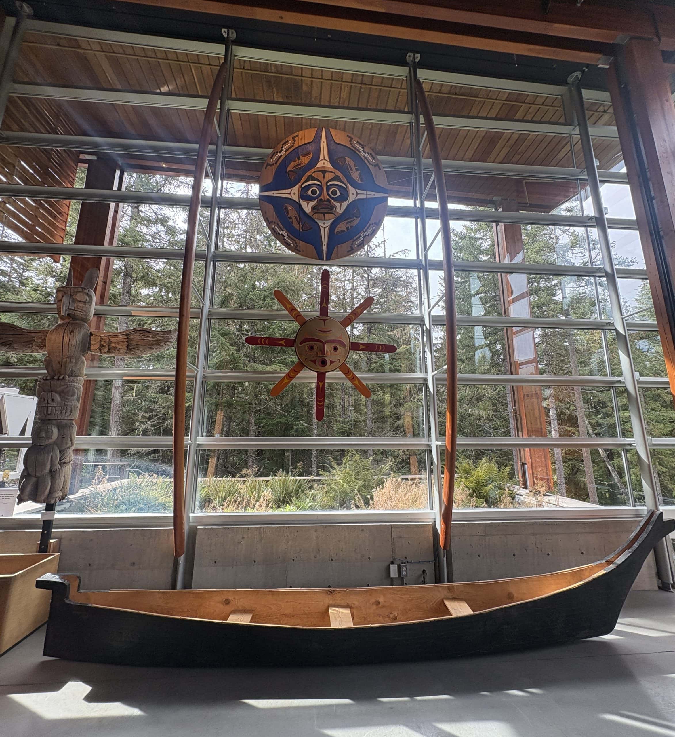 Cedar canoe at the Squamish Lil'wat Cultureal Centre in Whistler, British Columbia