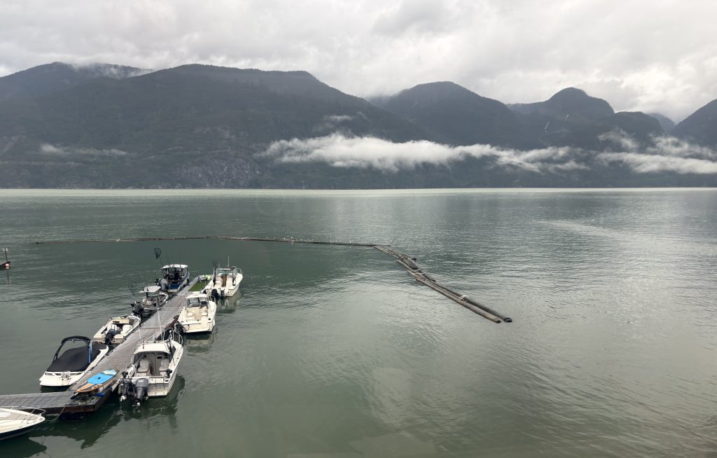 Howe Sound near squamish in British Columbia seen from the Rocky Mountaineer train