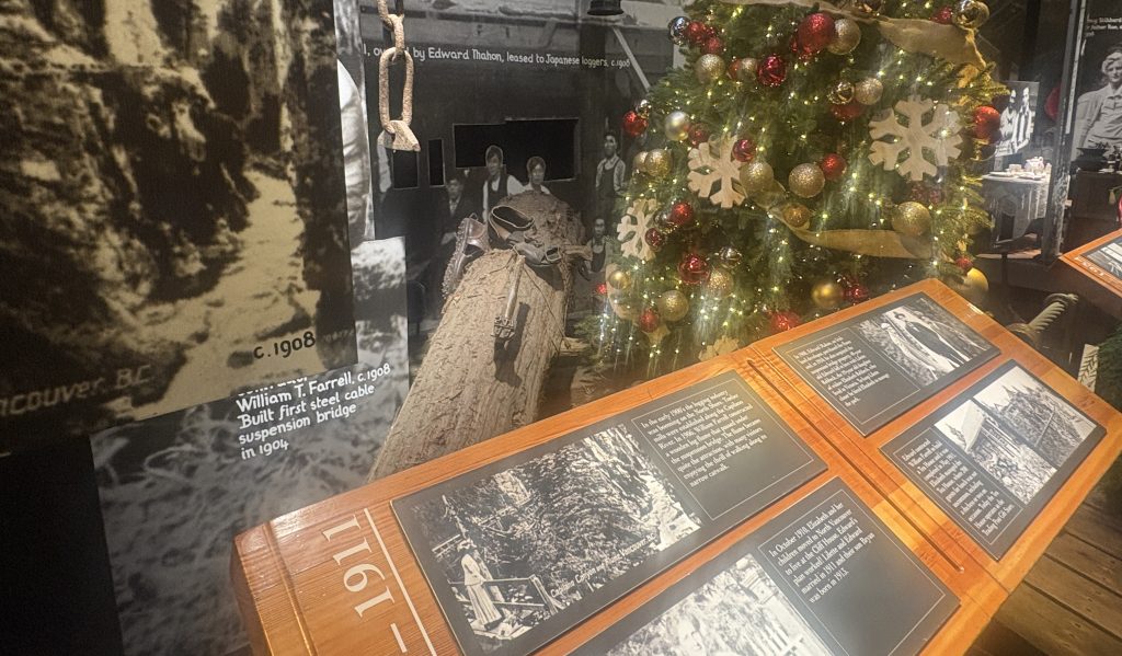 Historical photographs of Capilano Canyon, a display at the canyon park