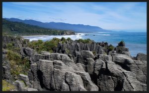 Pancake Rocks along the west coast of New Zealand's South Island