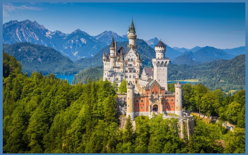 Neuschwanstein Castle in Bavaria, a fairy-tale landmark and iconic sight for artsy and independent travelers visiting Germany