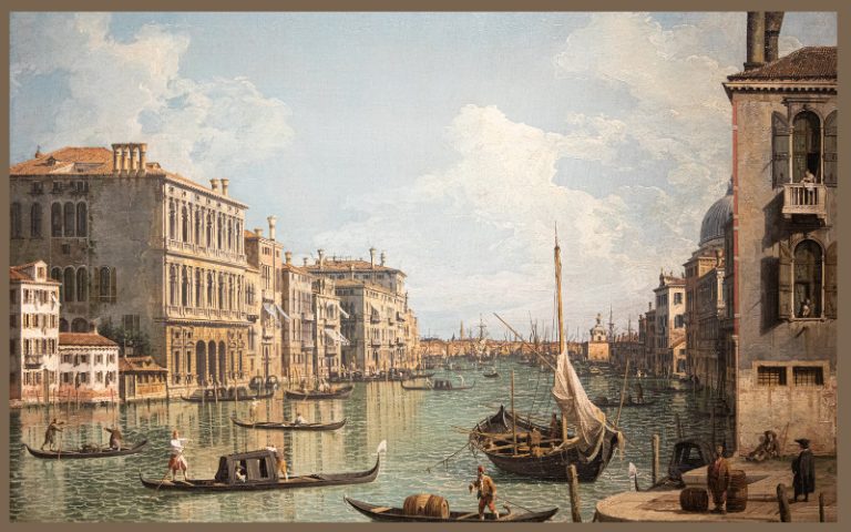 Painting from the 18th century of the Grand canal in Venice