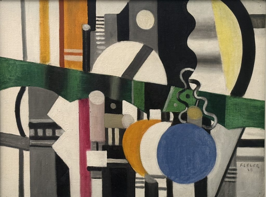 Fernand Léger's Mechanical Element, a painting of bold cylinders and machine-like shapes