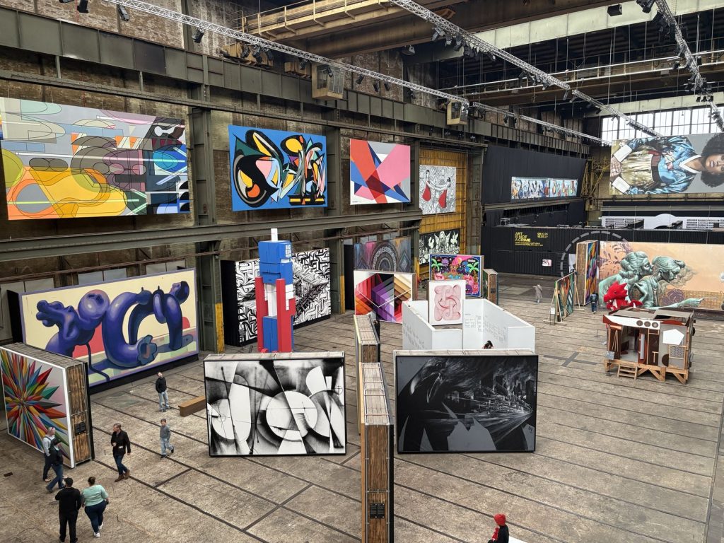 View over the STRAAT street art museum floor from the Panorama Deck, Amsterdam